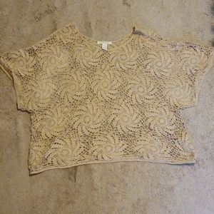 Crochet Look  Short Sleeve Top